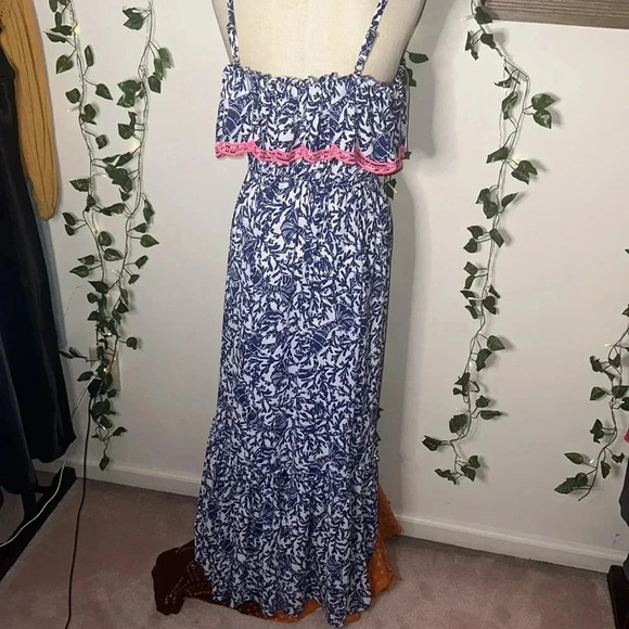 Lilly Pulitzer Adia Ruffle Maxi Sundress Oyster Bay Blue Krillin It - Picture 7 of 8